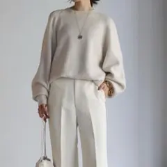 【新品】BONJOUR SAGANラグランスリーブニット　OATMEAL