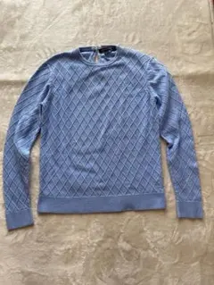 BROOKS BROTHERS 水色 ダイヤモンド編み ニットセーター Sサイズ