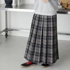 チェック プリーツ