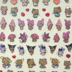 ネイルシール 5D 立体 日焼けキティちゃん マイメロディ クロミ キャラクター