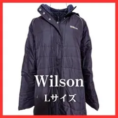 【美品】Wilson ブラック ベンチコート ロングコート 中綿 Lサイズ