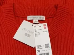 25AW ユニクロ JWアンダーソン リブクルーネックセーター オレンジ XL