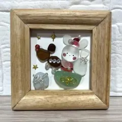 【No.65】クリスマス 北欧サンタ ミニシーグラスアート