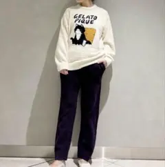 ジェラートピケ オム ベビモコキャットジャガードプルオーバー＆ロングパンツセット