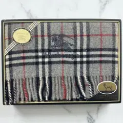 新品✨ バーバリー BURBERRY ひざ掛け ノバチェック ウール グレー