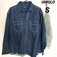 ユニクロ　デニムワークシャツ（長袖）　S