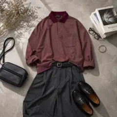 dunhill vintage ニットポロ 長袖ポロ バーガンディarchive