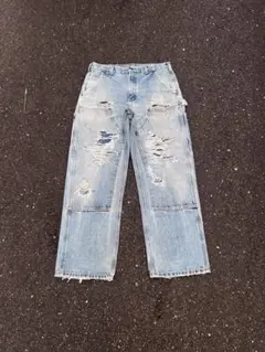 ボロカーハートデニムダブルニーペインターパンツワークパンツのサムネイル