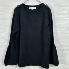 KLEIN PLUS 黒 長袖ニット 40のサムネイル