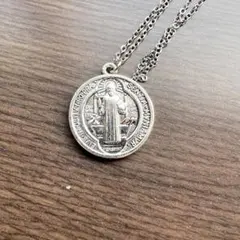 アレルギー対応ステンレス製 聖ベネディクト コイン ネックレス 神聖