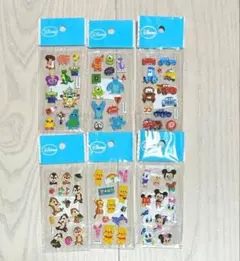 ディズニー　ぷっくりシール　6枚セット