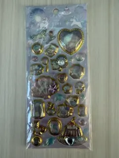 キラキラぷっくりシール ユニコーン＆シェル