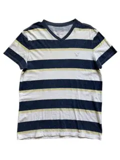 【American eagles】VネックストライプTシャツ　M 古着　海外