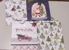 ✨クリスマスギフトバッグ Lサイズ ツリー サンタクロース 防水バッグのサムネイル