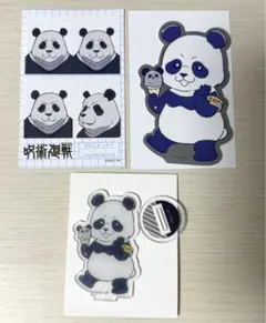 呪術廻戦 百均 ダイカットステッカー アクリルスタンド 証明写真風 パンダ
