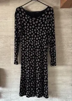 幾何学模様 ジオメトリック柄 花柄 Aラインワンピース