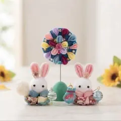 つまみ細工 うさぎ 花火 祭り 飾り 置物のサムネイル