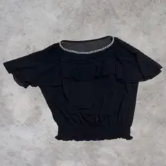 きれいめ CECIL McBEE パール フリル シースルー トップス 華やか