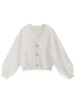 ビジューリボンボタンニットカーディガン[k9342f]