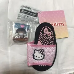 シナモロールミニチュアパッケージコレクション　ハローキティ サンダルキーホルダー