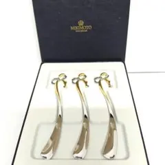 【新品未使用】MIKIMOTO リボンモチーフパール付き スプーン 3本セットのサムネイル