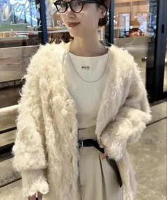 ⭐︎mystic⭐︎ウール混シャギーカーディガン