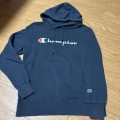 Champion ネイビー フード付きパーカー M