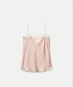 ZARA SATIN LACE CAMI TOP ピンクのサムネイル