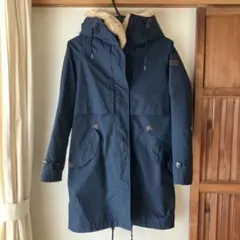 最終値下　AIGLE 撥水 インナーボア　ロングコート　ネイビー