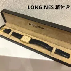 LONGINESロンジン クォーツ 腕時計レクタンギュラーゴールドカラー 箱付きのサムネイル