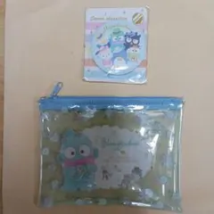 全２点、サンリオ ハンギョドン ポーチとバッジセット