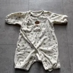 動物柄 フリースロンパース