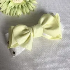 マイルドイエローホワイトゴールドドットオペラリボン