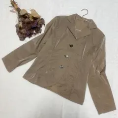 美品☆ジャンニロジュディチェ ベージュ ボタン ジャケット フリル裾 36/S