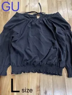 GU ジーユー 2WAYドルマンスリーブ長袖ブラウス/ブラック