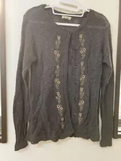 SM2 サマンサモスモス　刺繍カーディガン　綿麻混