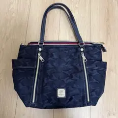 極美品✨クリスチャンオリビエ トートバッグ ネイビー カモフラ 多機能 A4可
