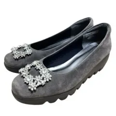 【美品】HILLS AVENUEビジュー　厚底パンプス　ウェーブソール　25㎝