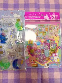 クーリエ　ストーンつきKirarinウォーターシール　&ふわもふワールドシール