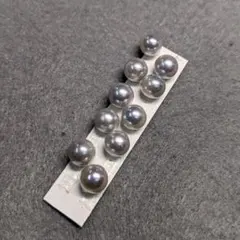 ☆No53☆あこや真珠☆グレー片穴6.5～7.0mm☆5ピース（１０個）