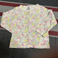 カーディガン　プチバトー　花柄　18m 81cm 80cm