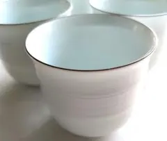 白磁千段✨湯飲み❣️4個セット 湯呑み ティーカップコップ シンプル無地日本茶器