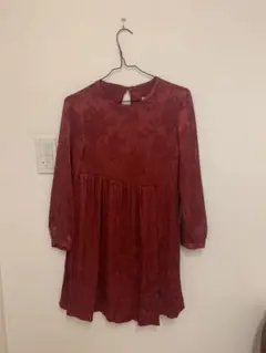 ZARAキッズ  ジャガード ワンピース 赤 花柄