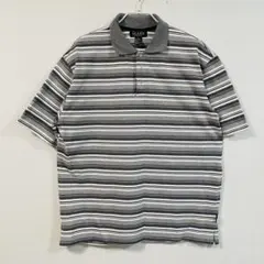 90s' LA GATE ポロシャツ ボーダー柄 グレー2XL デッドストックのサムネイル