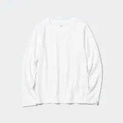 UNIQLO スムースストレッチコットンクルーネックT （長袖）S 白