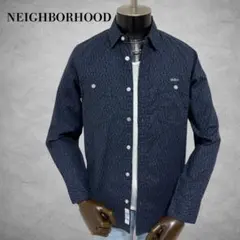 NEIGHBORHOOD 総柄シャツ　長袖シャツ　日本製　トップス　ネイビー系のサムネイル