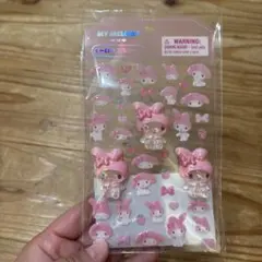 美品　マイメロディ オーロラ立体シール Sanrio おまけシール付き