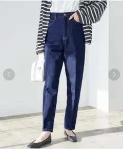 【チャコクローゼット】ハイウエスト ダークブルー ストレートデニム【Sサイズ】