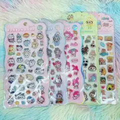 ラブブ ちいかわ 3Dシール 夜光 ボンボンドロップ ぷくぷくシール 5枚セット