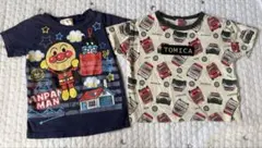 【2枚セット】90 アンパンマン　トミカ　半袖Tシャツ